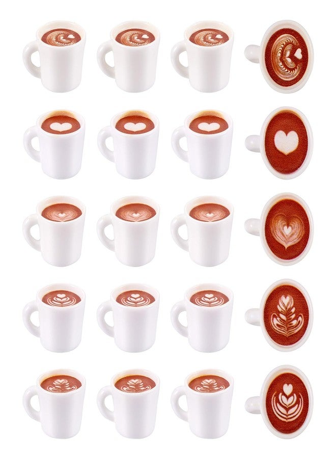 BB Beadthoven Beadthoven 20Pcs Mini Resin Coffee Cups 5 Styles Miniature Coffee Mug Tiny Coffee Drink Beverage Dollhouse Accessories for Doll Kitchen Play Christmas Party Decoration Keychain Earring Making - Image 1